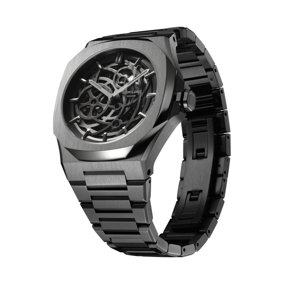 Men Skeleton Grey Watch
