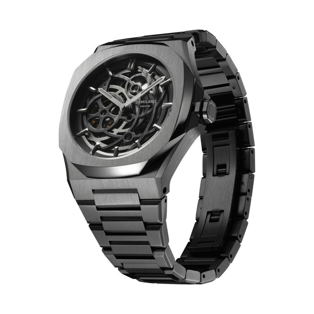 Men Skeleton Grey Watch