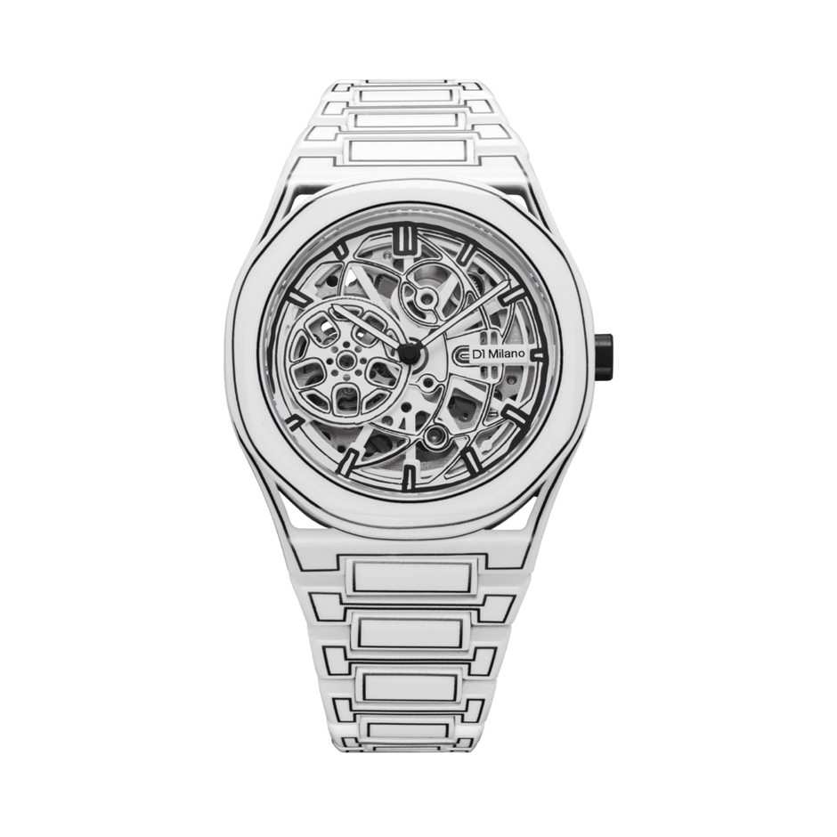 Unisex White Sketch Watch