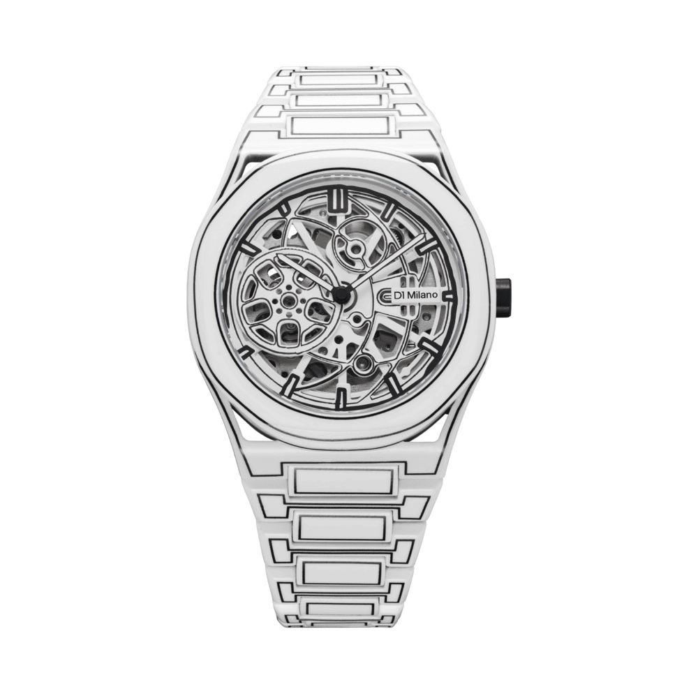 Unisex White Sketch Watch