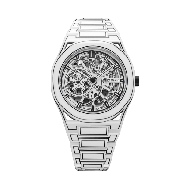Unisex White Sketch Watch