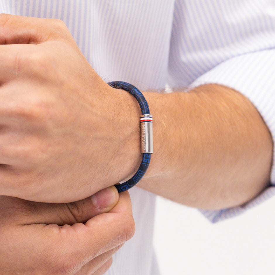 Men Printed Cord Bracelet