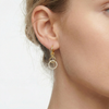Women Sibilla Slim Round Blue Earring