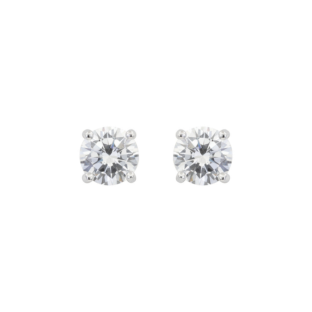 Women Solitaire Crystal White Earring