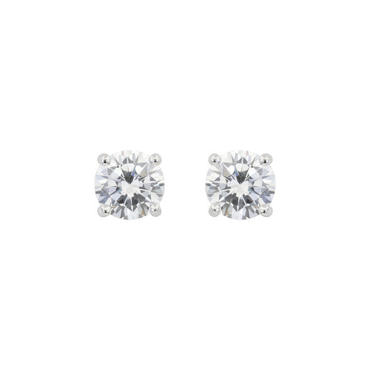 Women Solitaire Crystal White Earring