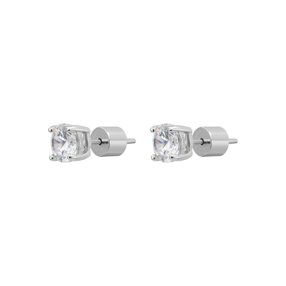 Women Solitaire Crystal White Earring