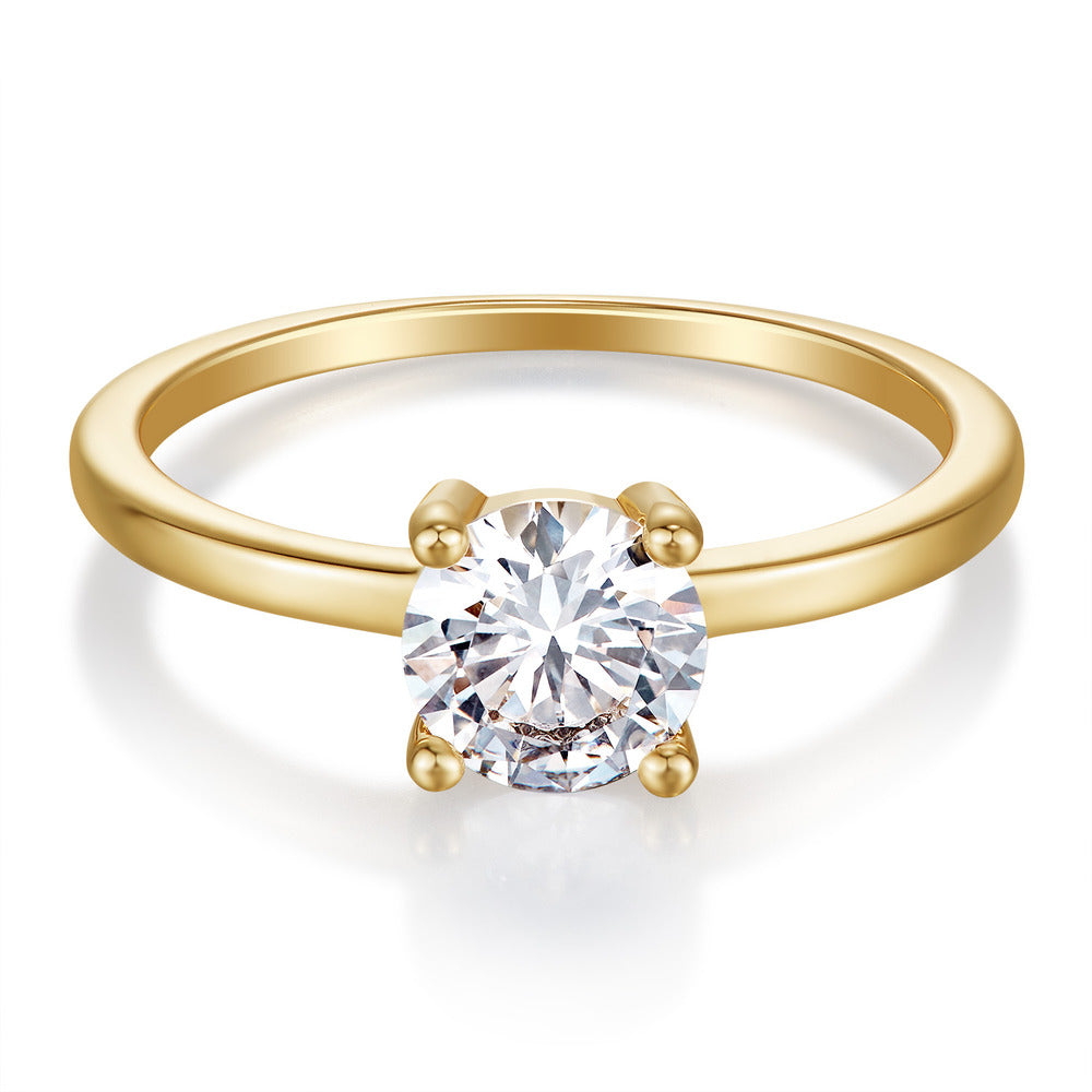 Women Solitaire Crystal Ring