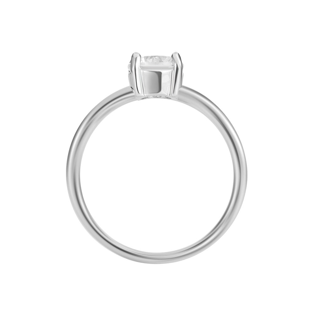 Women Solitaire Crystal White Ring