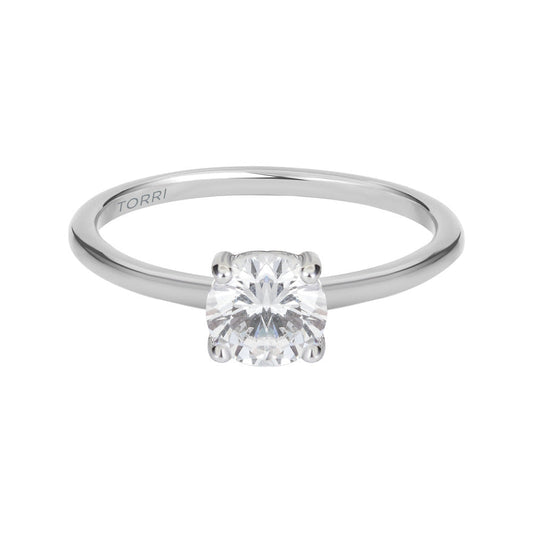 Women Solitaire Crystal White Ring