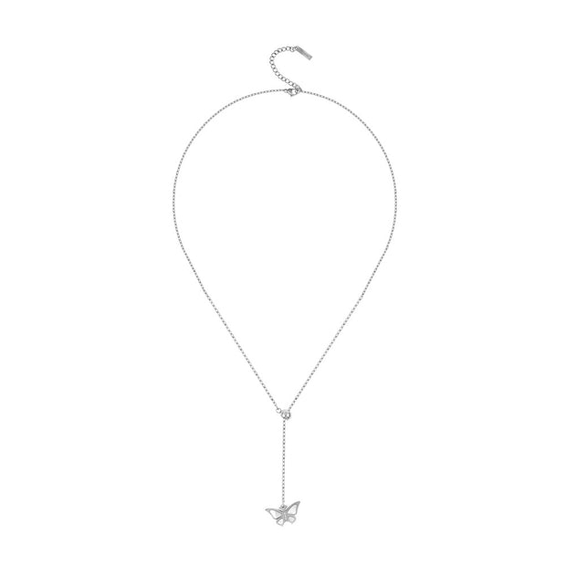 Women Butter Fly Silver Necklace