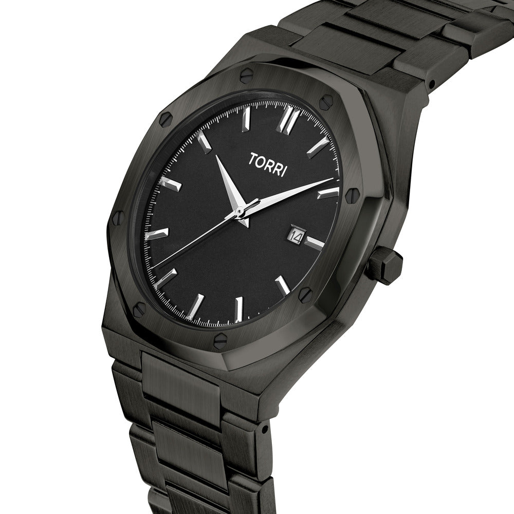 Men 40mm Gunmetal Watch