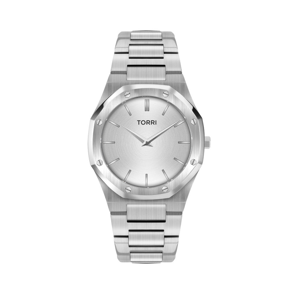 Men Silver 40mm Watch