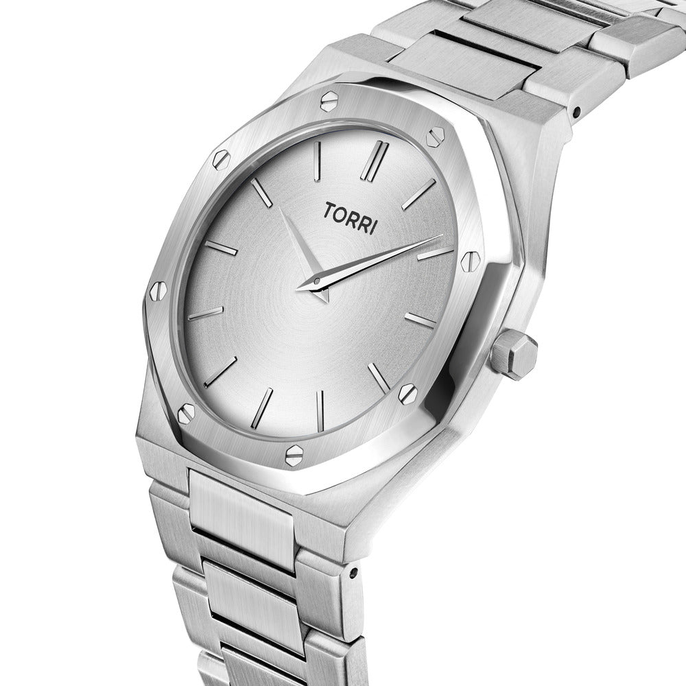 Men Silver 40mm Watch