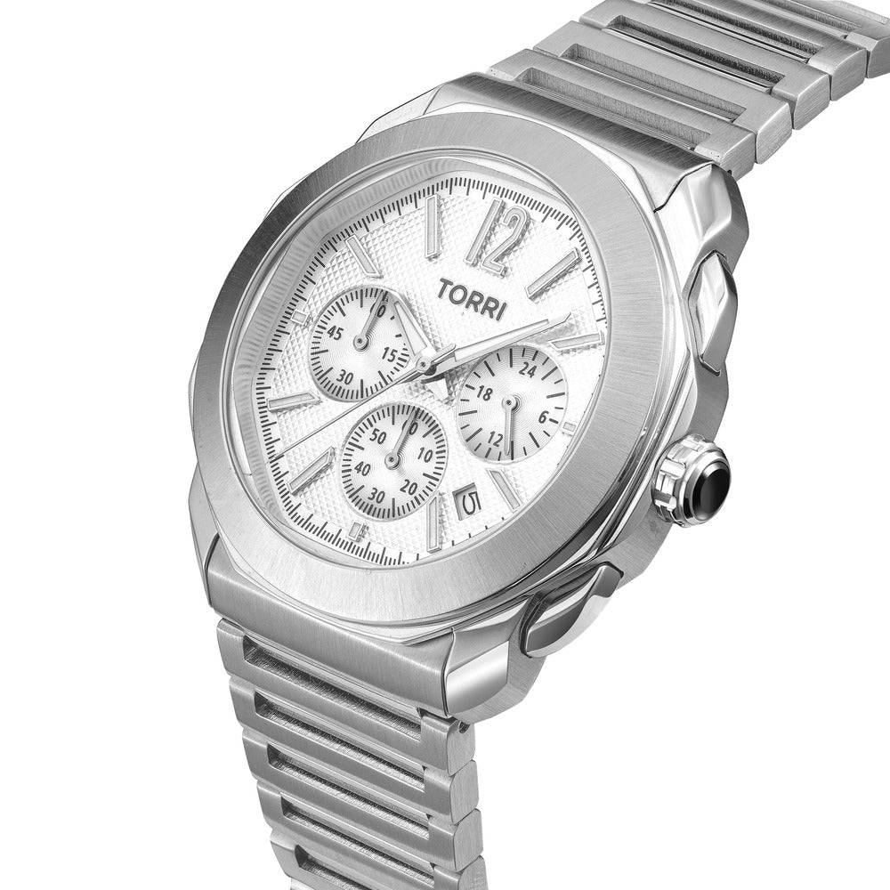 Men Silver 40mm Watch