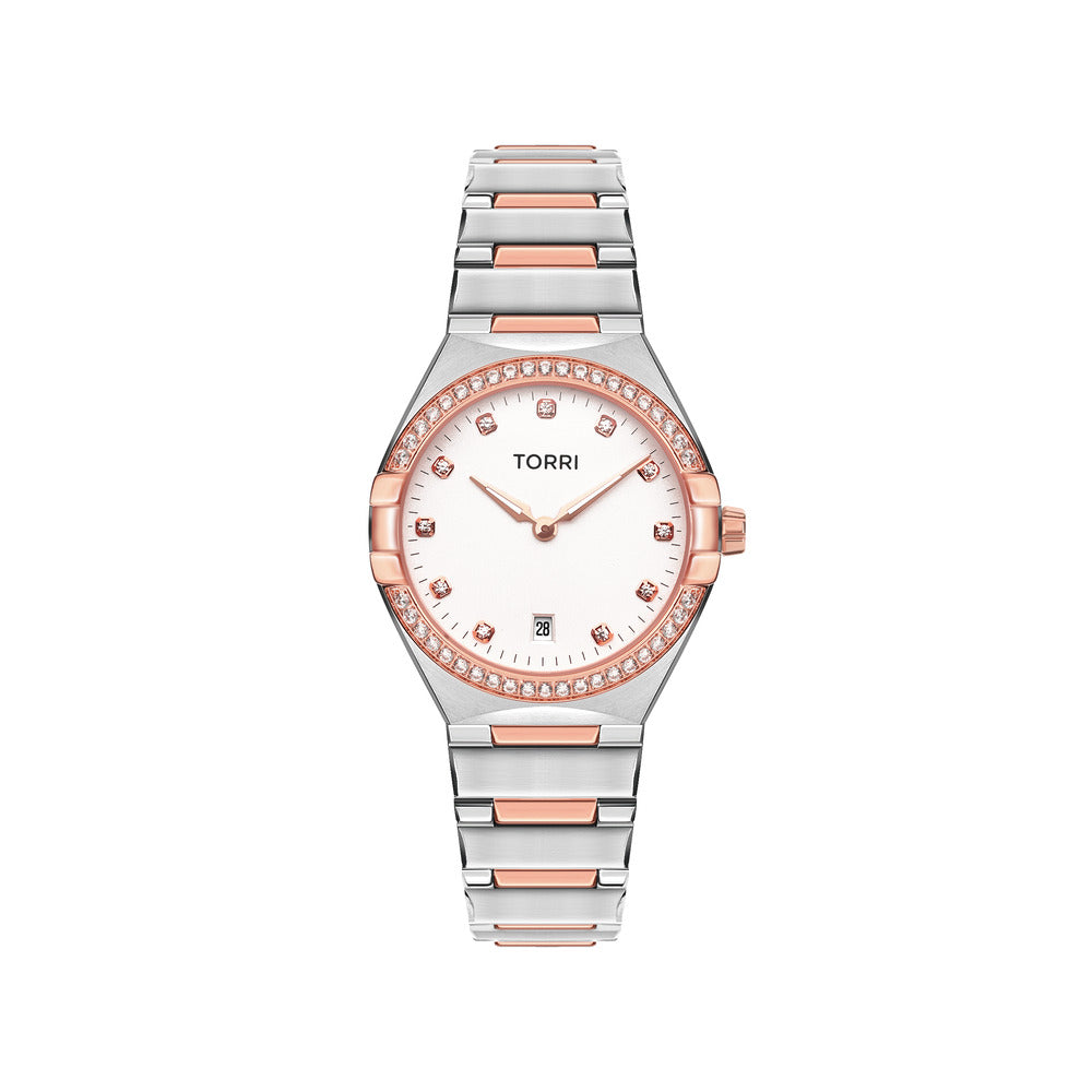 Women 34mm Silver/Rose Gold Watch