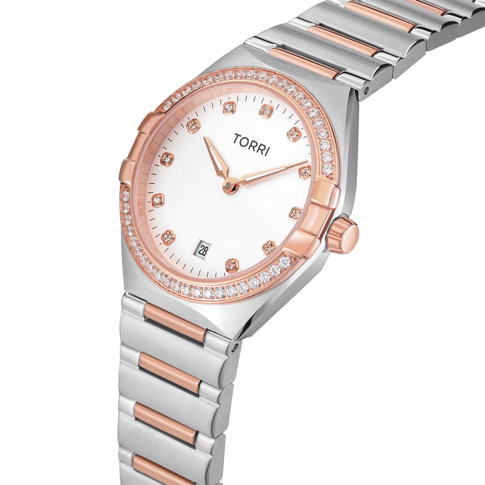 Women 34mm Silver/Rose Gold Watch