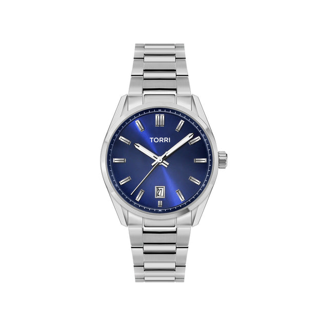 ساعة سالفيني للرجال باللون الفضي مقاس 