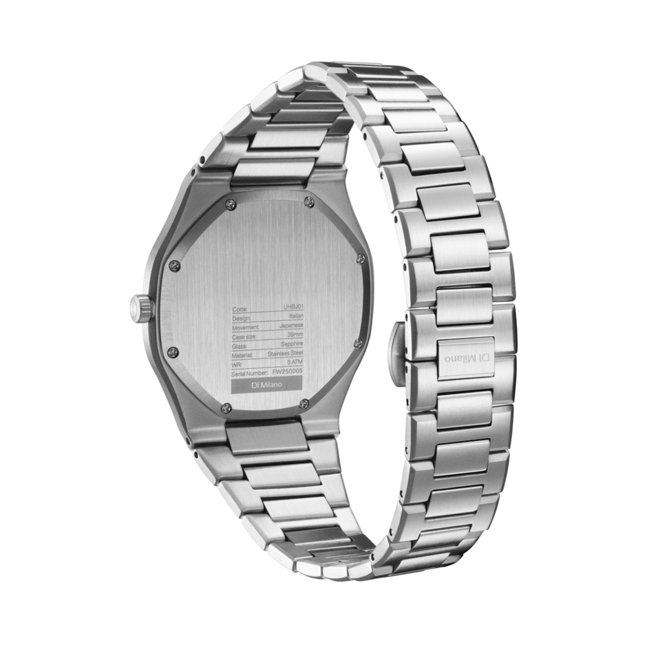 Unisex Groovy Black Silver Watch