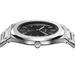 Unisex Groovy Black Silver Watch