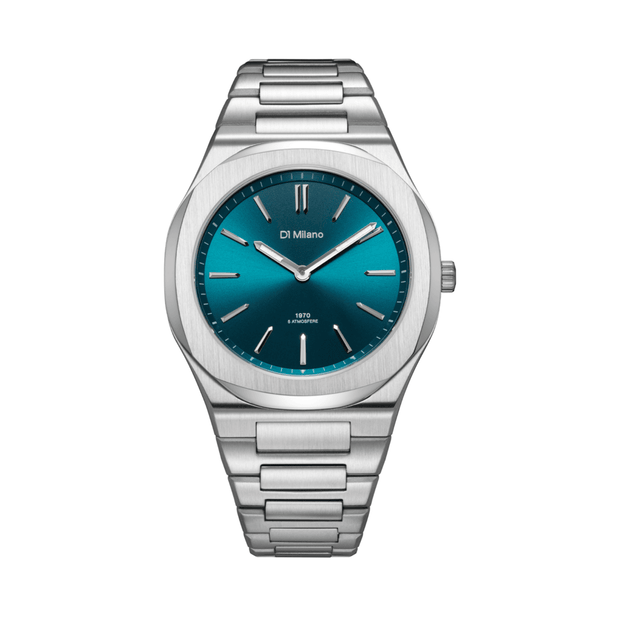 Unisex Groovy Green Silver Watch