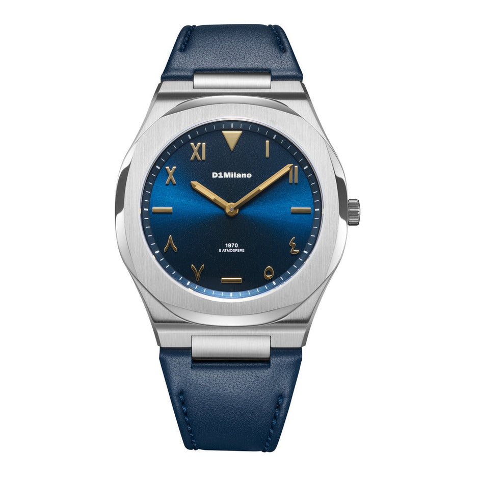 Men Ultra Thin 1970 Blue Watch