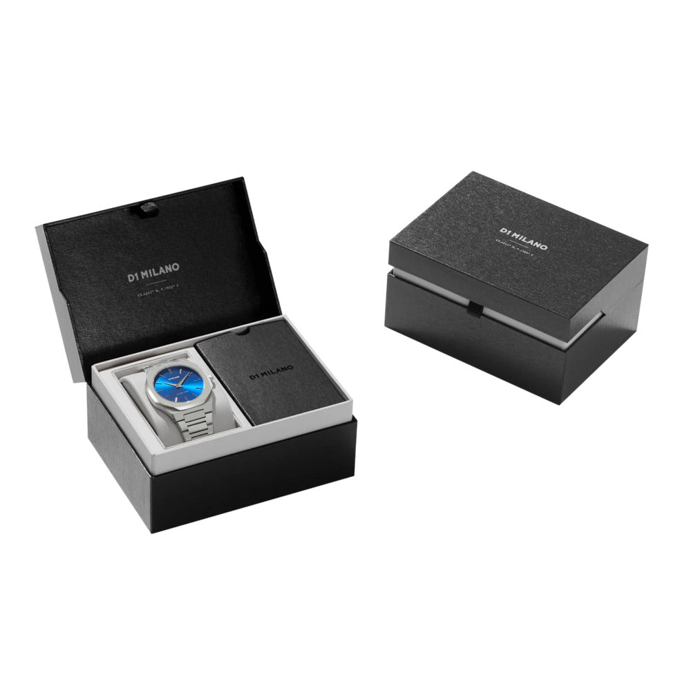 Men Ultra Thin Blue Watch
