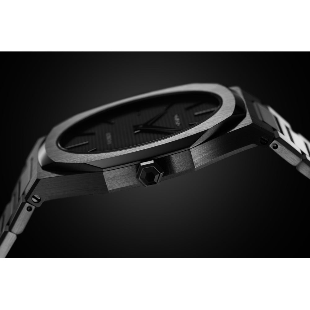 Men Ultra Thin Black Watch
