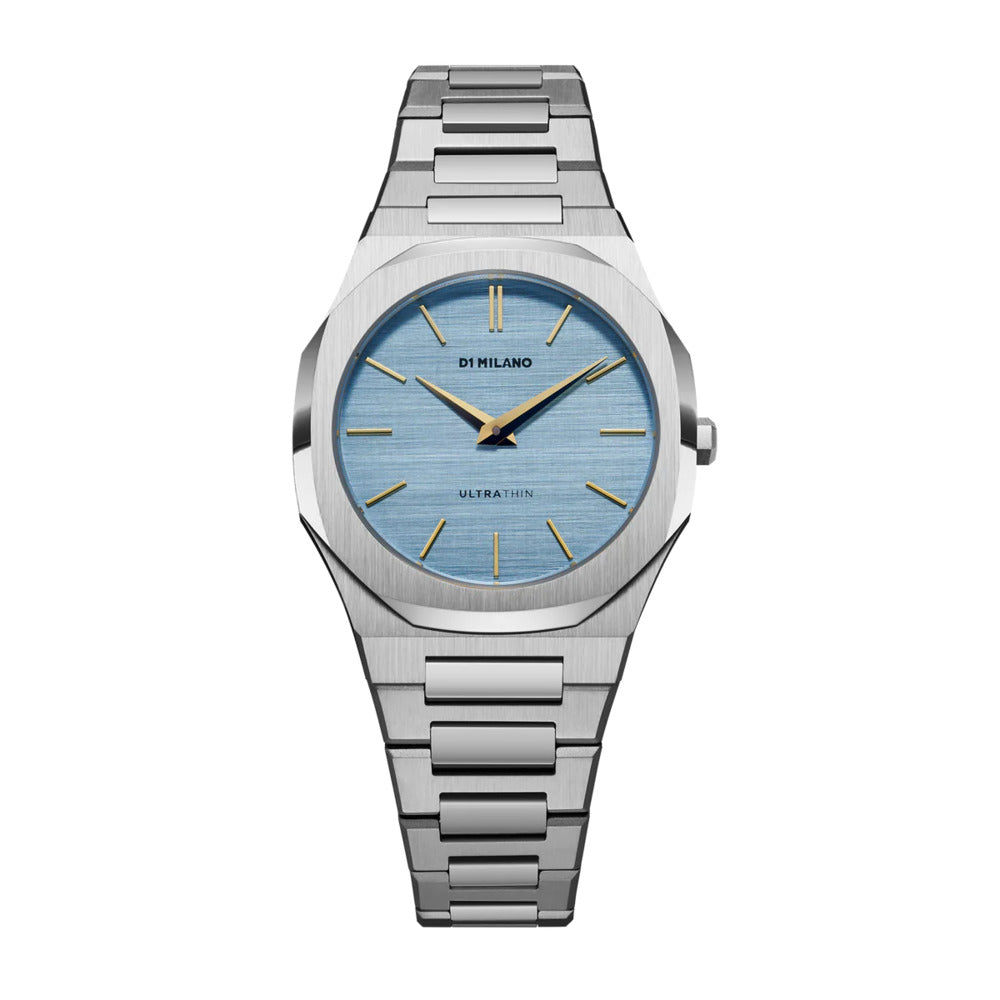 Ultra Thin Women Blue Quartz Analog Watch