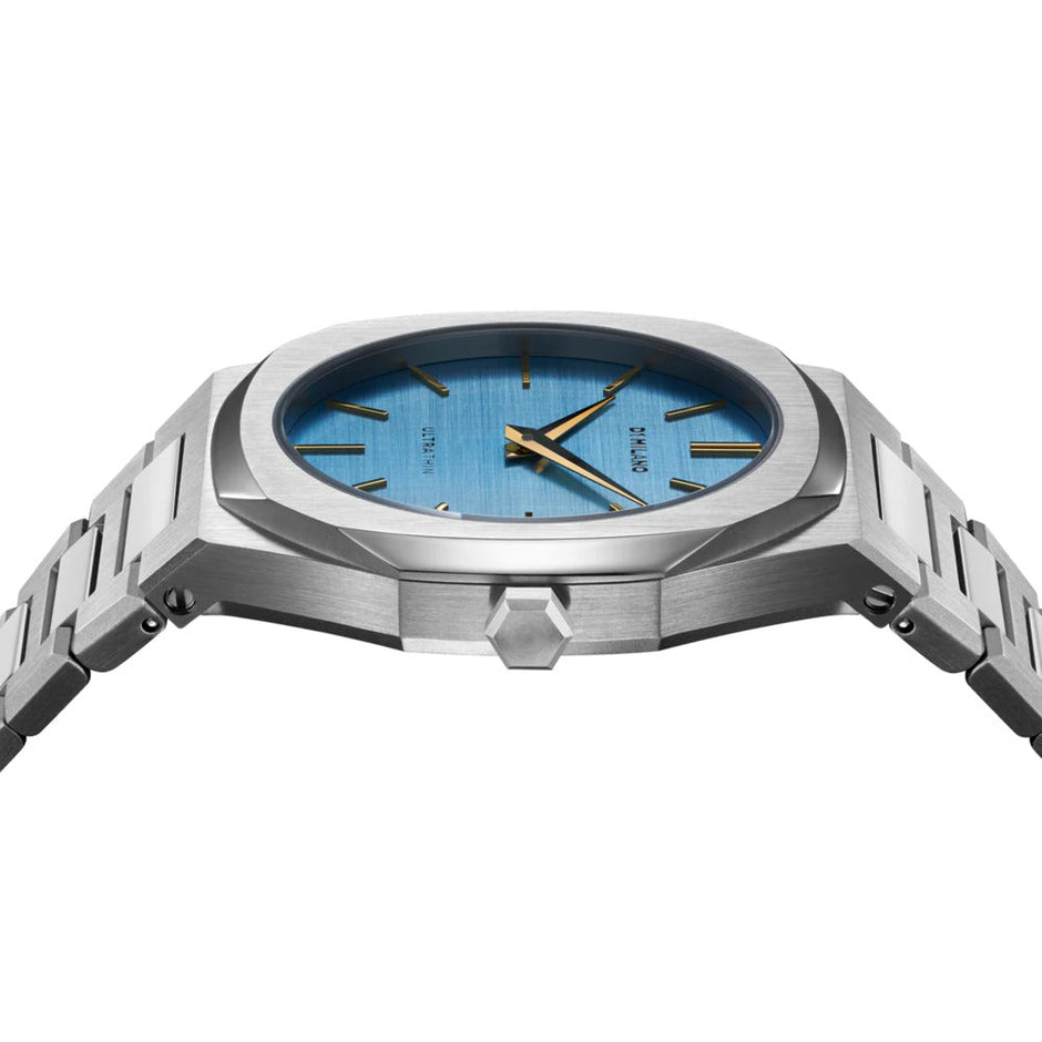 Women Ultra Thin Blue 34mm Watch