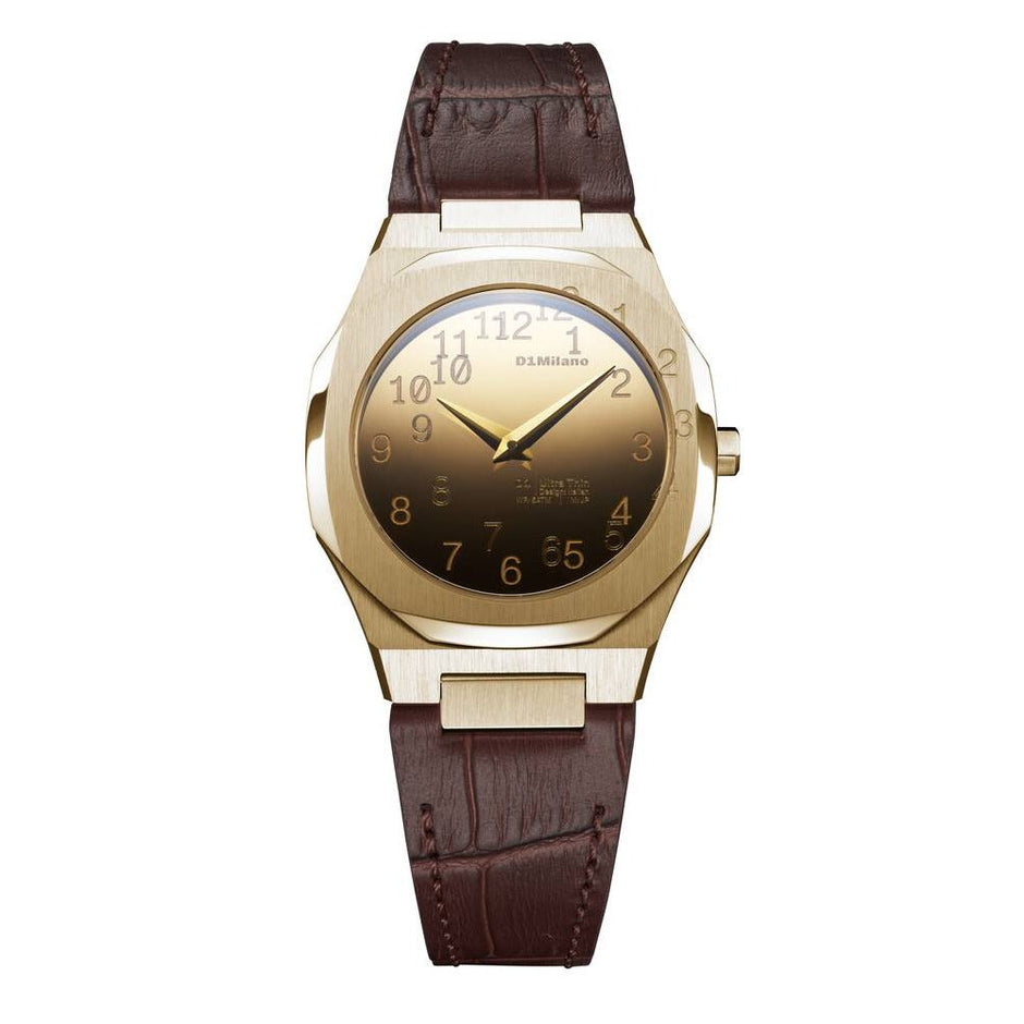 Men Ultra Thin Brown Watch