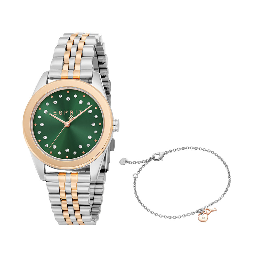 Liora Women Green Stainless Steel Watch