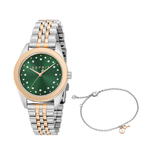 Liora Women Green Stainless Steel Watch