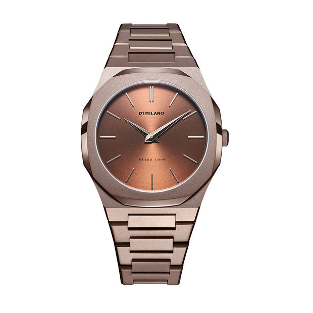 Men Ultra Thin Brown Watch