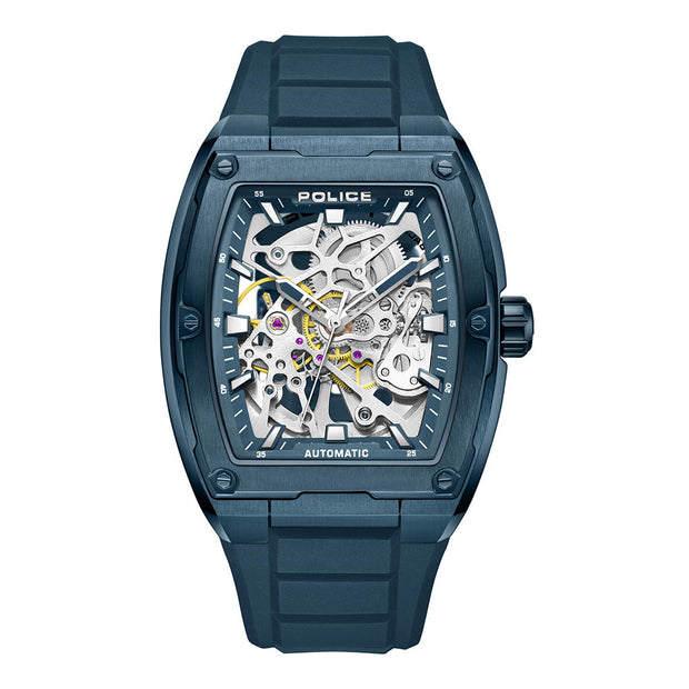 Men Skeletor Blue 42mm Watch
