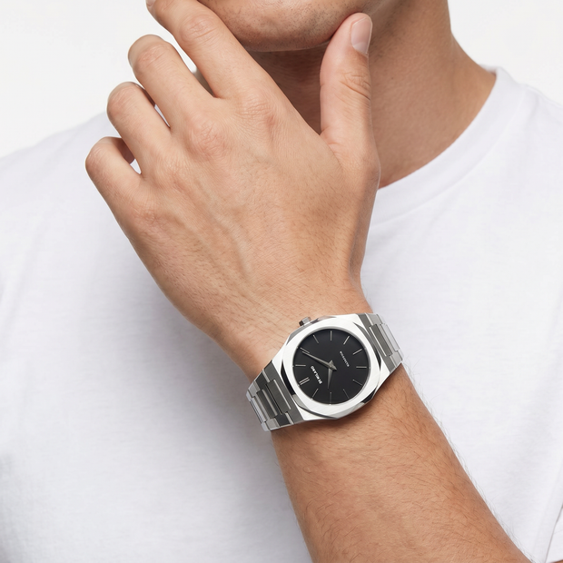 Men Ultra Thin Silver Watch