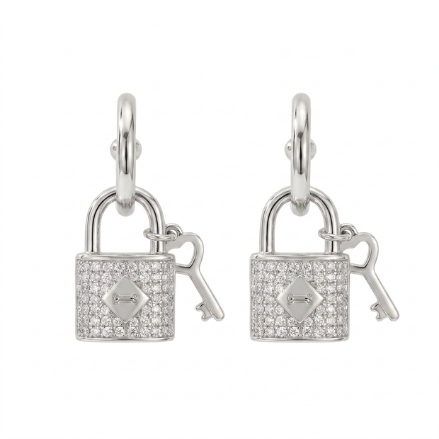 Women Slim Round White Earring