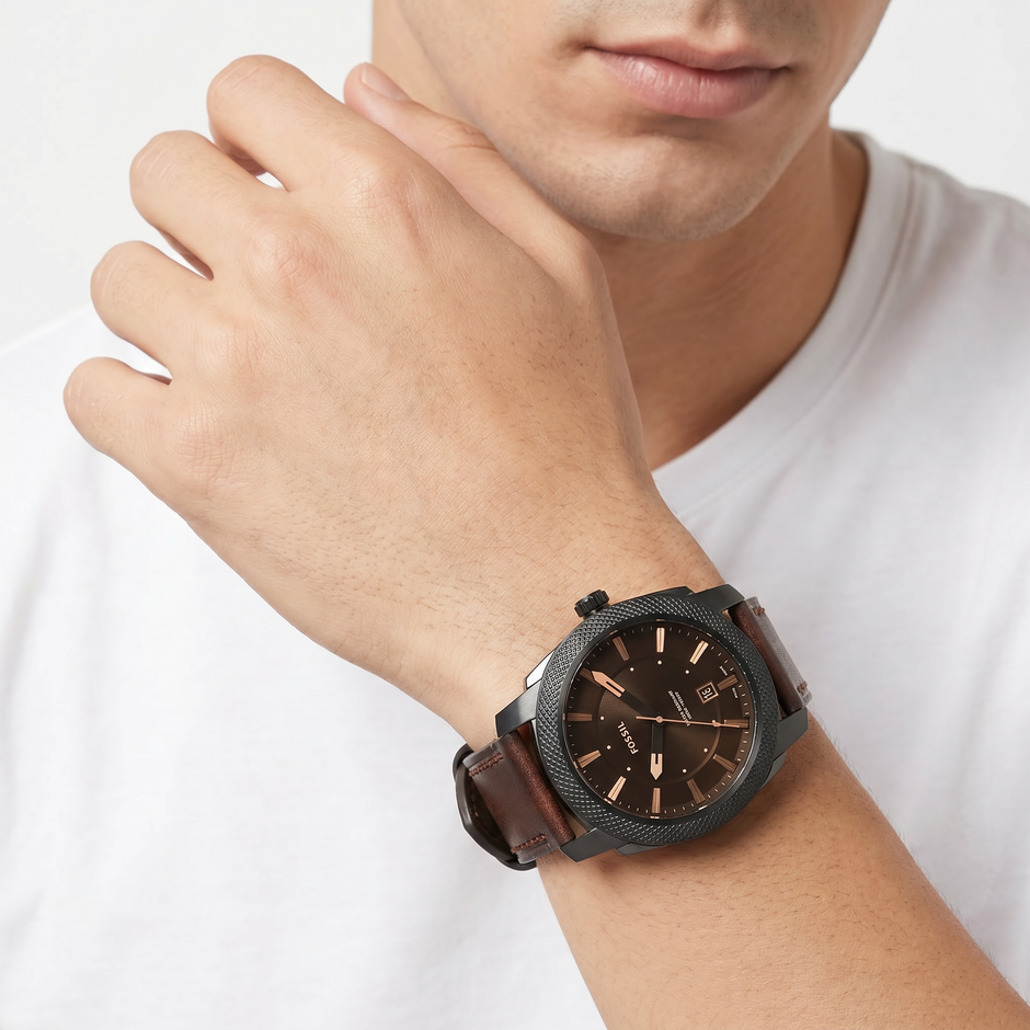 Men 49mm Brown Watch