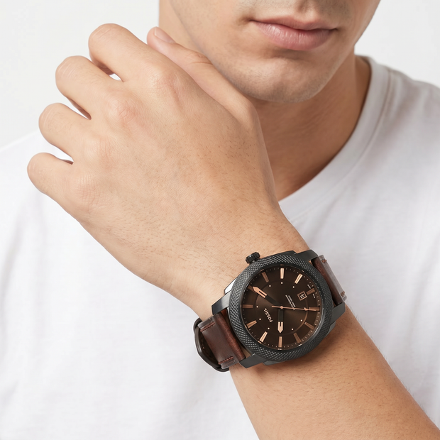 Men 49mm Brown Watch
