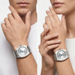 Unisex Square Silver Watch