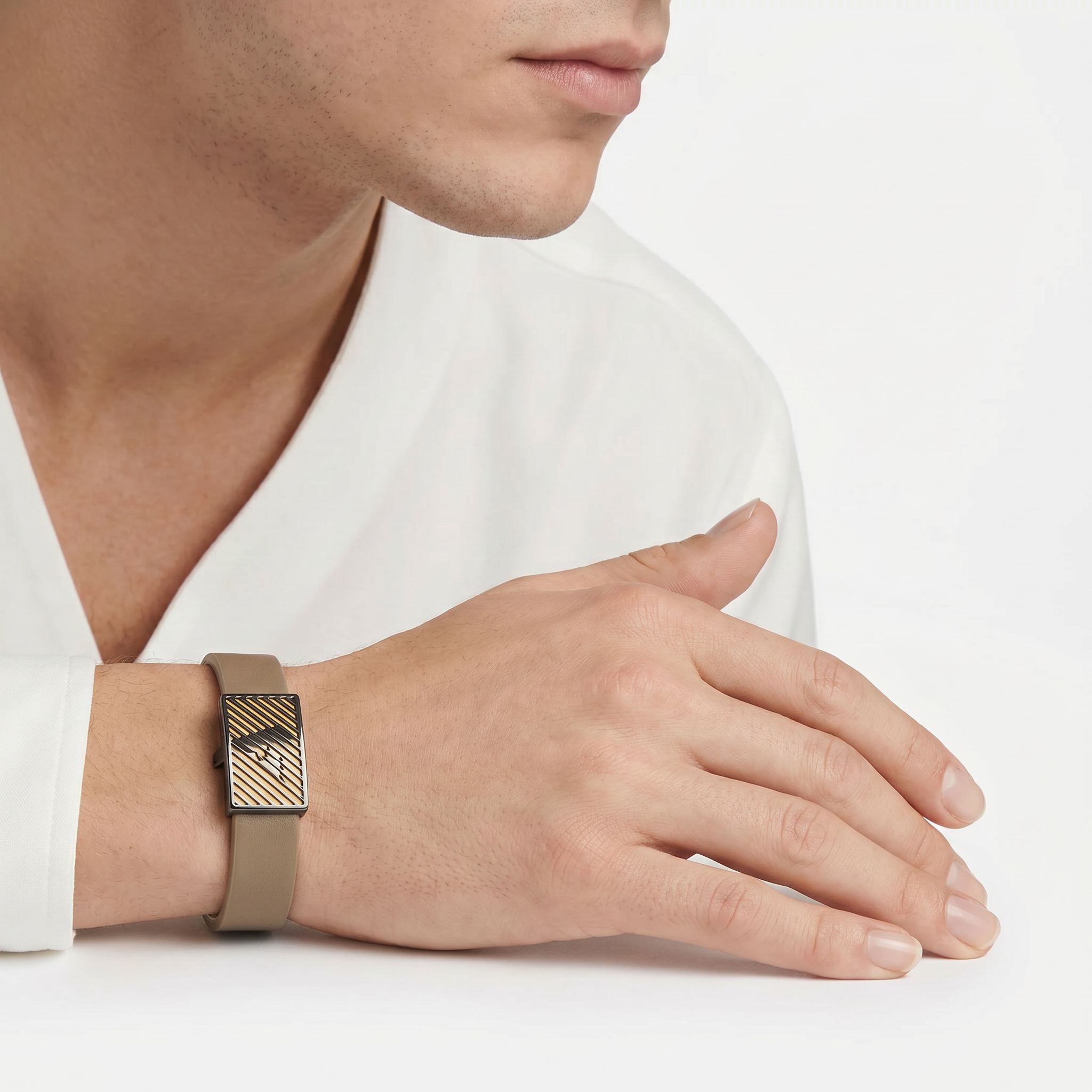 Men Eagle Logo Brown Bracelet