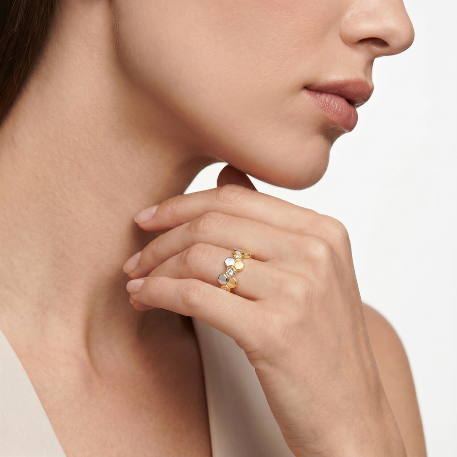Women Favo Two Tone Ring