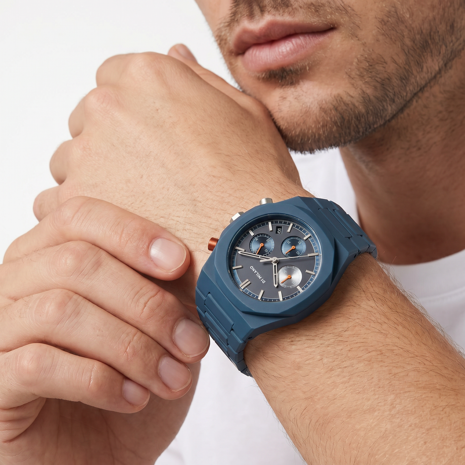 Men Polychrono Blue Watch