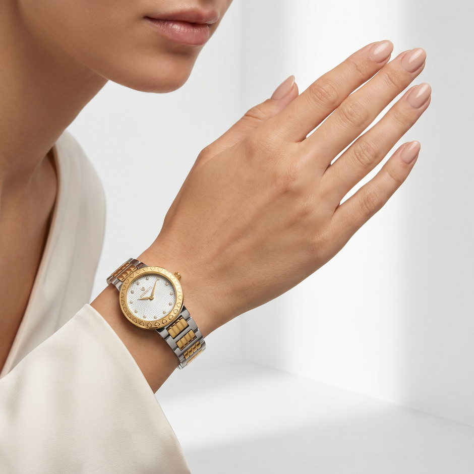 Women Logo Two Tone Watch