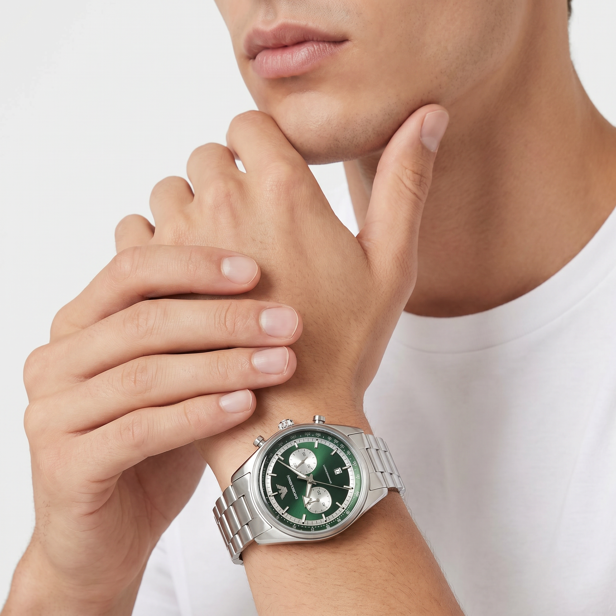 Men Racer Silver Watch