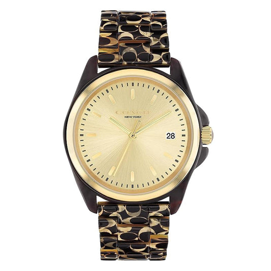 Grson Women Gold Quartz/Analog Watch