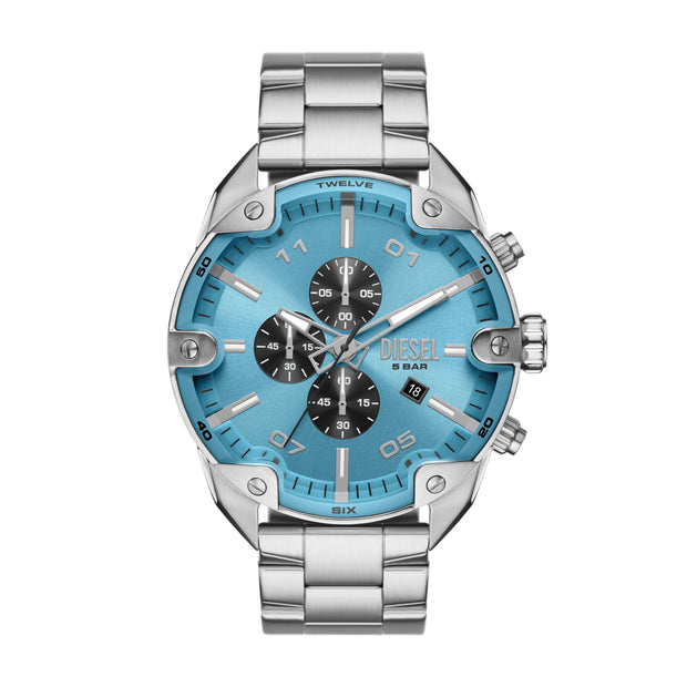 Men Spiked Silver Watch