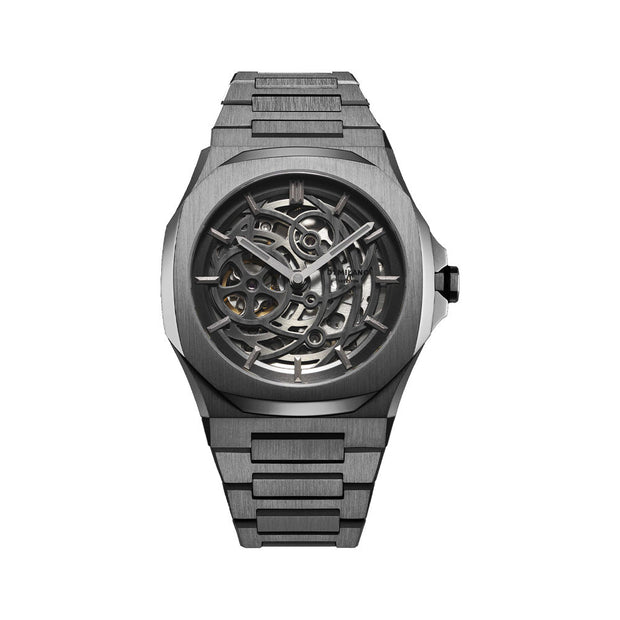 Men Skeleton Grey Watch