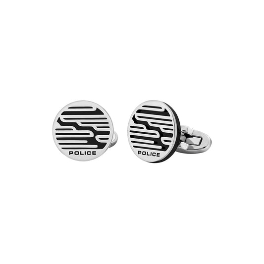 Police Men Stainless Steel Silver Cufflinks