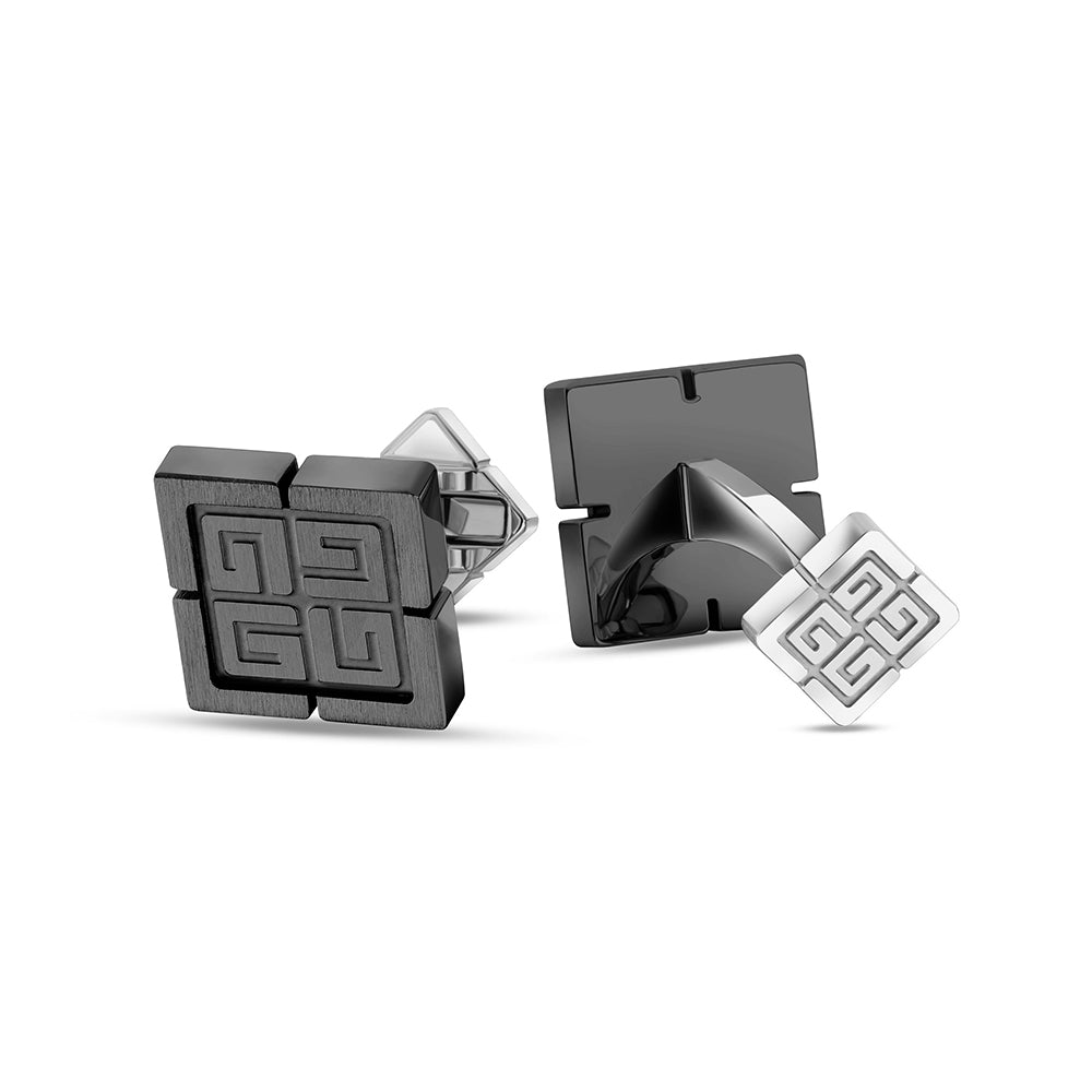 Charli Stainless Steel And Black Cufflinks