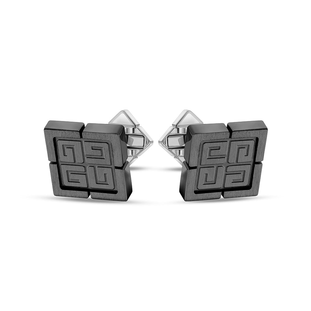 Charli Stainless Steel And Black Cufflinks